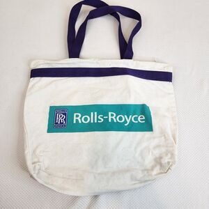 Vintage Rolls Royce Heli Expo 2000 Las Vegas Canvas Bag Teal Purple White